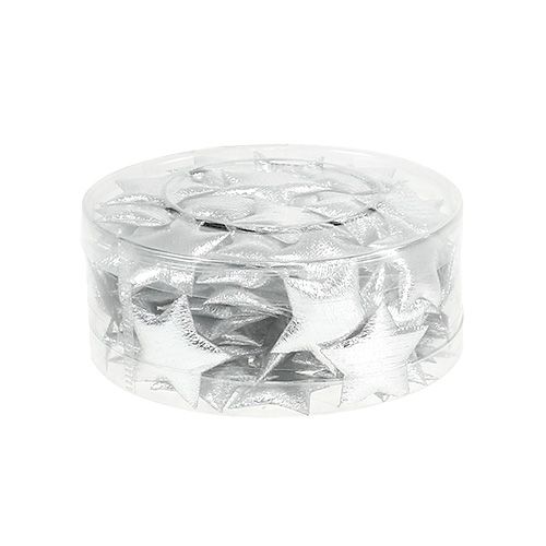 Floristik24 Verspreide stof sterren zilver 3cm 100st