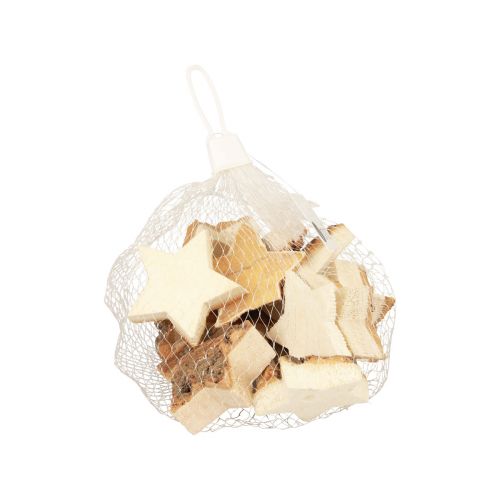 Floristik24 Strooidecoratie kerststerren houten sterren met schors Ø5cm 12 st