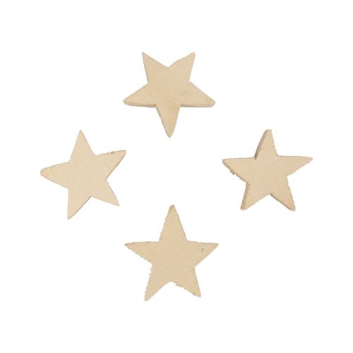 Floristik24 Strooidecoratie Kerststerren naturel houten sterren Ø4cm 24 st