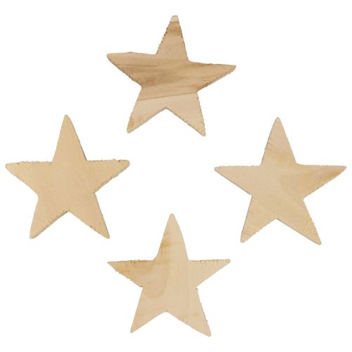 Artikel Strooidecoratie kerststerren naturel houten sterren Ø5,5cm 12st