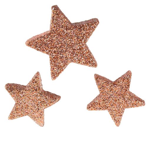 Artikel Strooidecoratie Kerststerren strooisterren roze Ø4/5cm 40 st