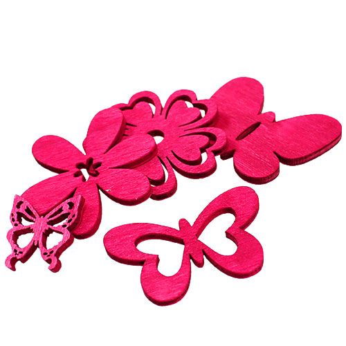 Floristik24 Verspreidingsdecoratie gemaakt van hout roze 2cm - 4cm 72p