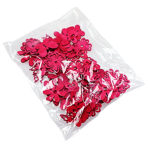 Floristik24 Verspreidingsdecoratie gemaakt van hout roze 2cm - 4cm 72p