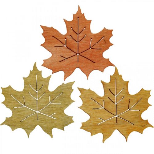 Floristik24 Tafeldecoratie herfst, strooidecoratie hout esdoornblad B4cm 72p