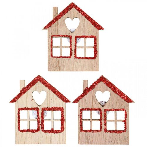 Floristik24 Strooidecoratie Kerst Kerstdecoratie huisje 4,5×5cm 72st