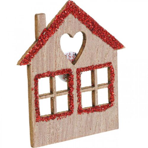 Artikel Strooidecoratie Kerst Kerstdecoratie huisje 4,5×5cm 72st