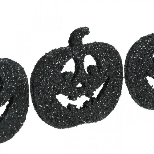Artikel Scatter decoratie Halloween pompoen decoratie 4cm zwart, glitter 72st