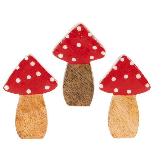 Houten paddenstoeldecoraties voor tafeldecoratie en cadeaus, 6 cm, 8 stuks | Floristik24.nl