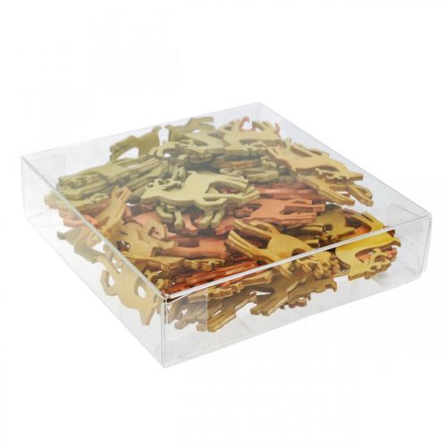 Artikel Strooidecoratie Kersthout hert naturel 4×3cm 72 st