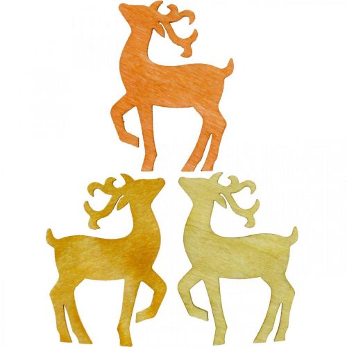 Floristik24 Strooidecoratie Kersthout hert naturel 4×3cm 72 st