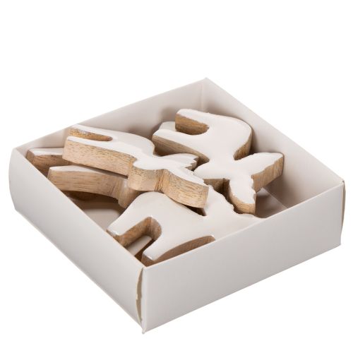 Houten decoratieve elandfiguur, staand, kerstdecoratie, 6 cm, 8 stuks | Floristik24.nl