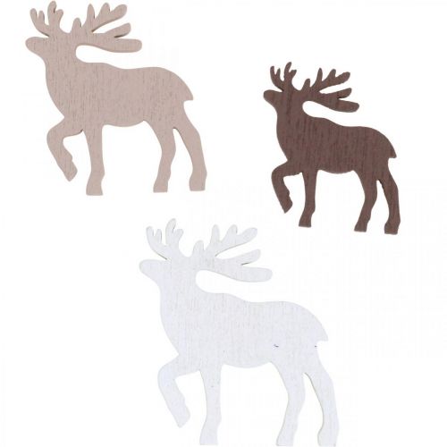 Strooidecoratie Kerst rendier Kerstdecoratie hout 48 stuks