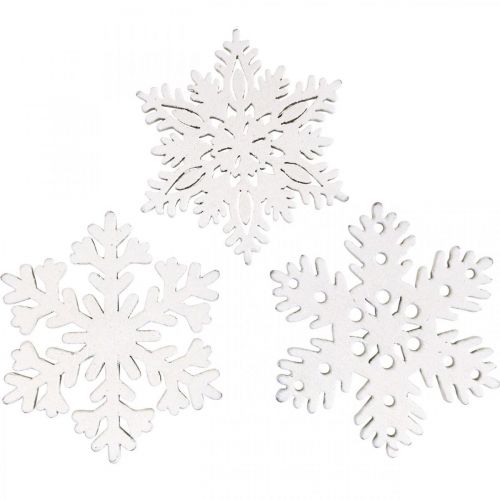 Floristik24 Strooistukjes sneeuwvlok, strooidecoratie ijskristal 3,5cm 72 st