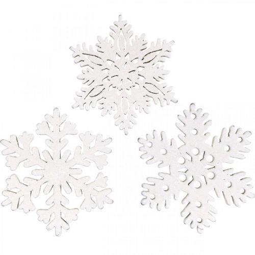 Floristik24 Strooidelen sneeuwvlok, strooidecoratie ijskristal 3,5cm 72st