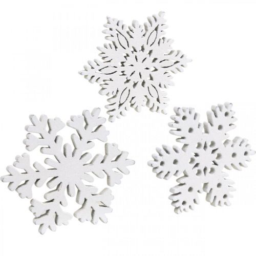 Floristik24 Strooidelen sneeuwvlok, strooidecoratie ijskristal 3,5cm 72st