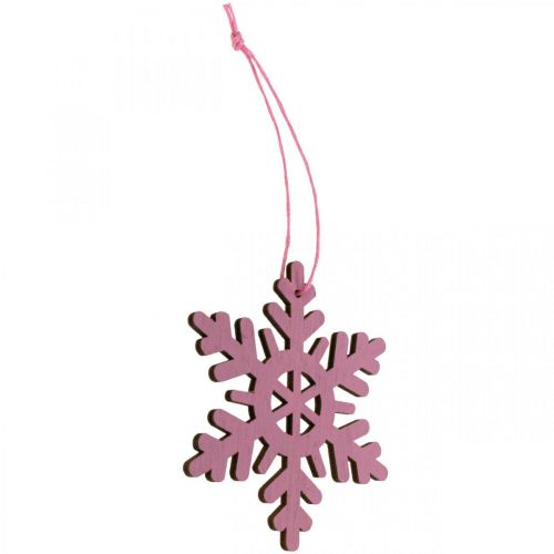 Artikel Kerstboomversiering sneeuwvlok hanger hout 8cm 36st