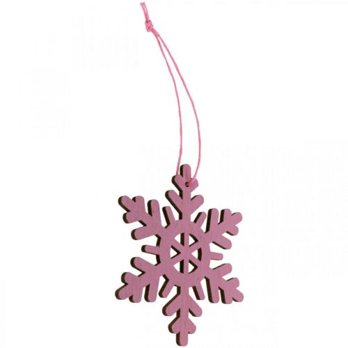 Artikel Kerstboomdecoratie sneeuwvlok hanger hout 8cm 36 st