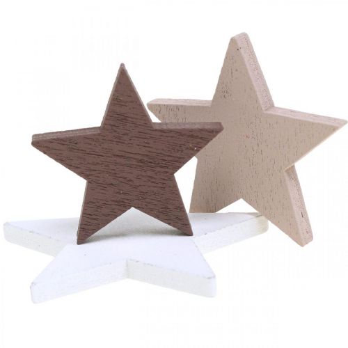 Artikel Houten sterrendecoratie strooidecoratie Kerstmix 48 st