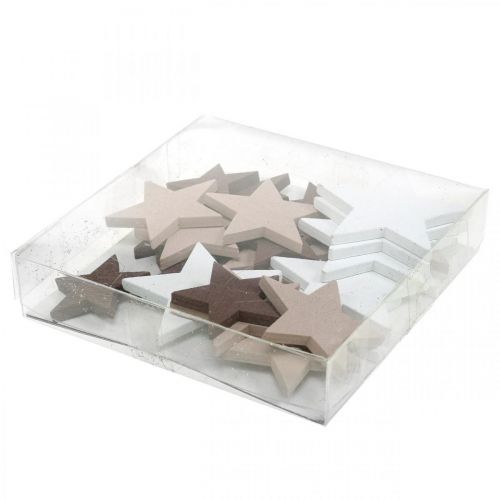 Artikel Houten sterrendecoratie strooidecoratie Kerstmix 48 st