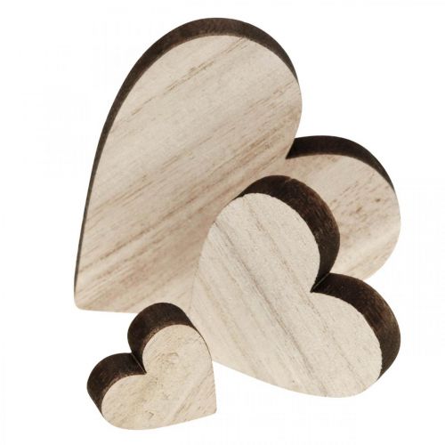 Artikel Houten harten strooidecoratie hart naturel bruin tafeldecoratie 29 st