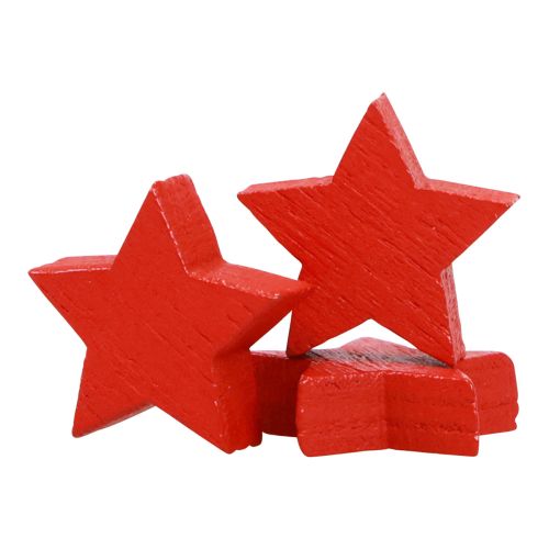 Artikel Strooidecoratie kerststerren rode houten sterren Ø1,5cm 300st