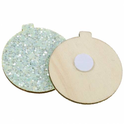 Artikel Kerststrooidecoratie wit/turquoise pailletten 36 st
