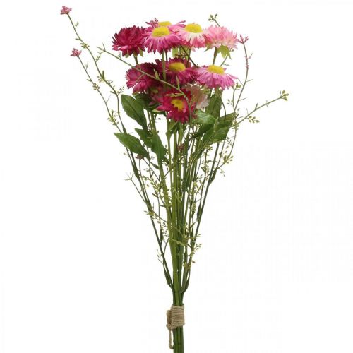 Artikel Rhodanthe roze-roze, zijden bloemen, kunstplant, bos strobloemen L46cm
