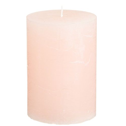 Artikel Stumpen roze kaarsen lichtroze effen 70×100mm 4 st