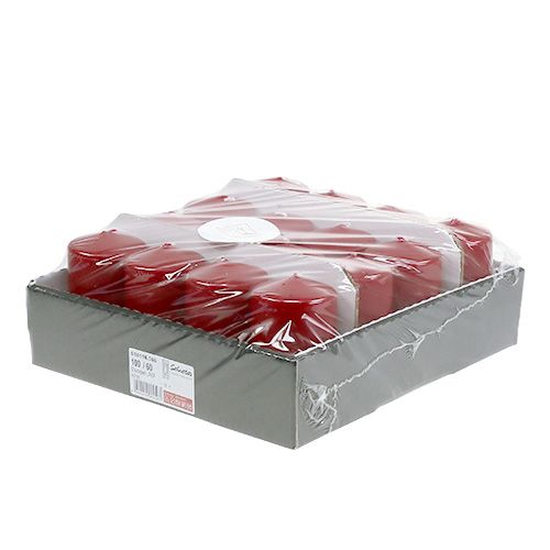 Floristik24 Stompkaars 100/60 oud rood 16 st