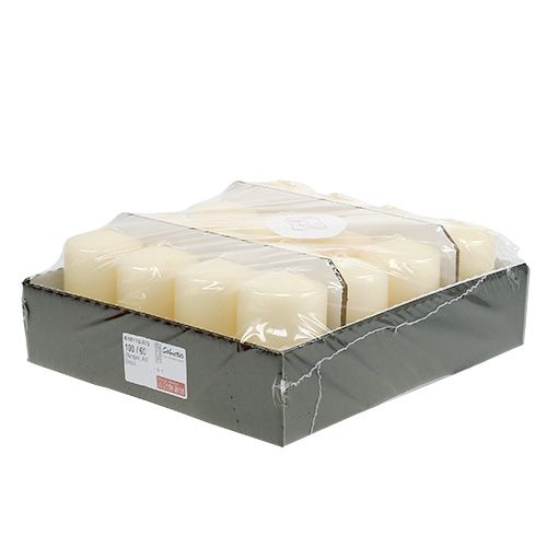 Floristik24 Stompkaars 100/60 crème 16 st