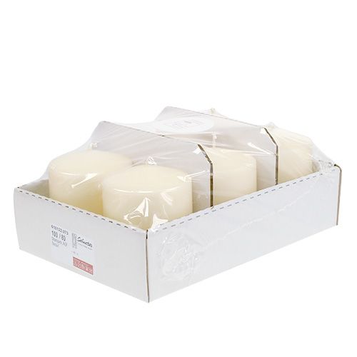 Artikel Stompkaars 100/80 crème 6 st