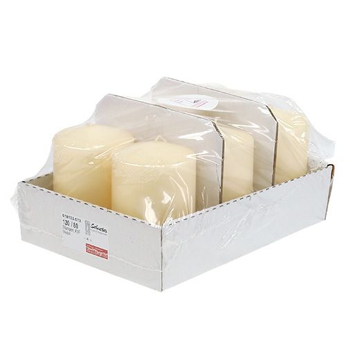 Floristik24 Stompkaars 120/80 crème 6 st