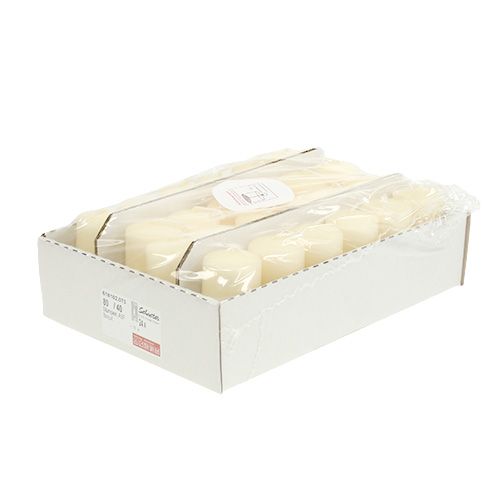 Floristik24 Stompkaars 80/40 crème 24 st