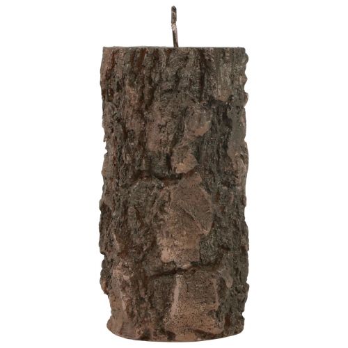 Stolkkaars boomstam sierkaars bruin 130/65mm 1 stuk