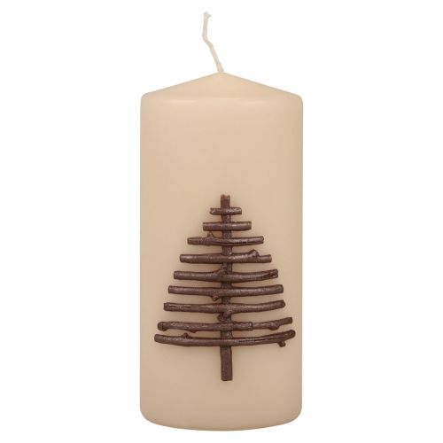 Floristik24 Kerstkaars kaars Kerstmis beige 150/70mm 1st