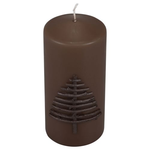 Artikel Kerstkaars kaars Kerstmis donkerbruin 150/70mm