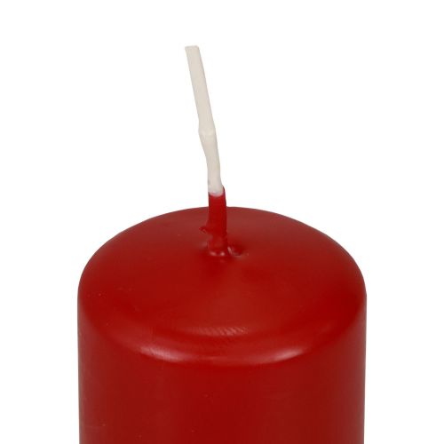 Floristik24 Stoerkaarsen rood Adventskaarsen klein oud rood 60/40mm 24st