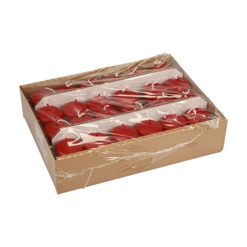 Floristik24 Stoerkaarsen rood Adventskaarsen klein oud rood 60/40mm 24st