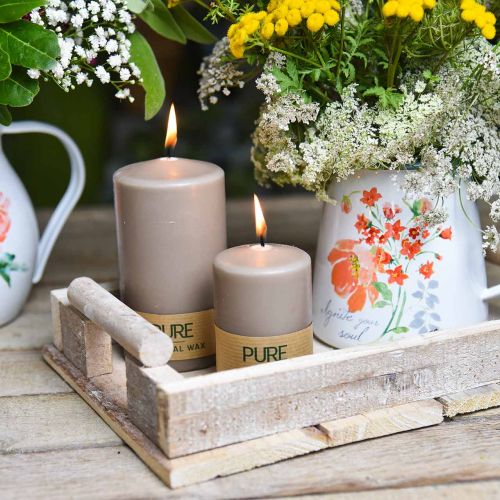 Artikel Pure stompkaars bruin 90/60 natuurlijke waskaars duurzame stearine koolzaadkaars decoratie