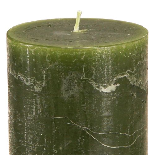 Artikel Staande kaarsen effen 3 kleuren groen 70×120mm 12 st