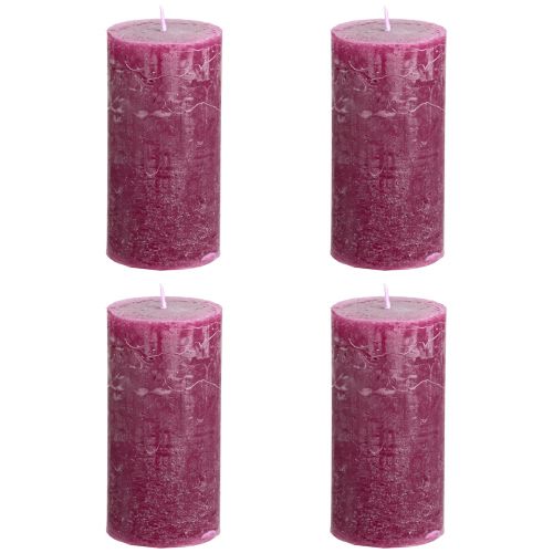 Artikel Stompkaarsen effen Berry kaarsen paars 50×100cm 4 st