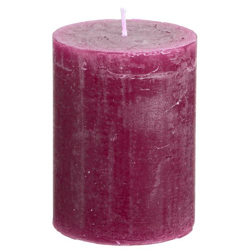 Stompkaarsen effen Berry kaarsen paars 60×80mm 4 st
