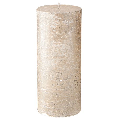 Staande kaarsen effen licht goud 85×200mm 2 st