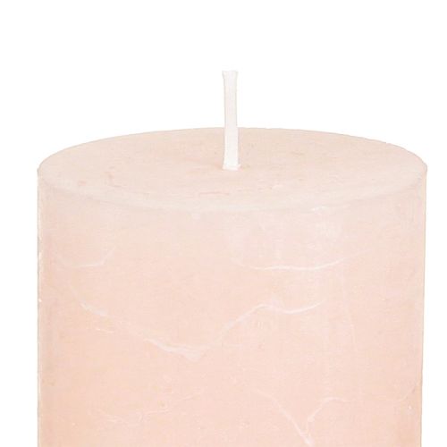 Artikel Stoerkaarsen effen lichtroze kaarsen roze 50×100mm 4 st