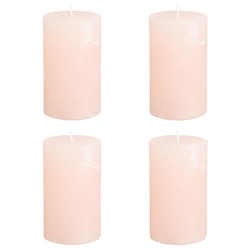 Artikel Pilaarkaarsen Effen Lichtroze Kaarsen Roze 60×100mm 4 Stuks