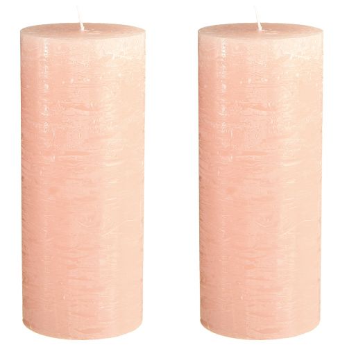 Artikel Stompkaarsen effen lichtroze kaarsen roze 85×200mm 2st