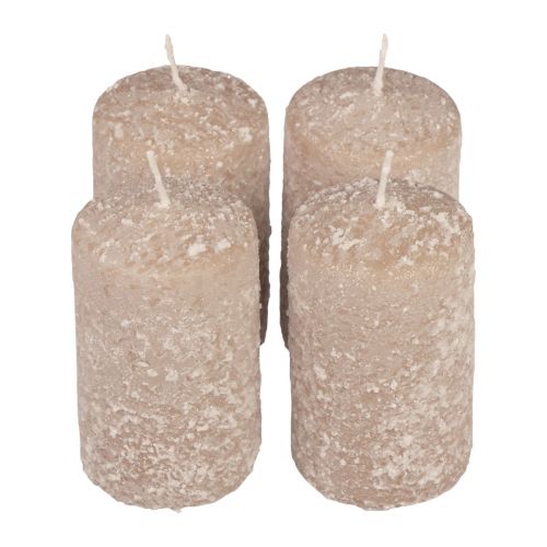 Floristik24 Stompkaarsen Kerstkaarsen beige 60×100mm 4 st