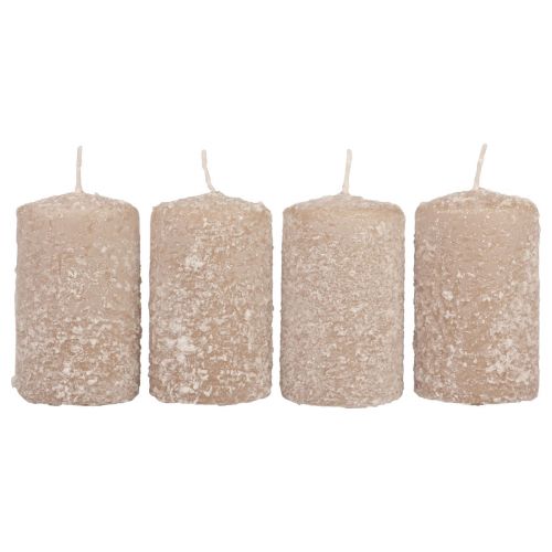 Floristik24 Stompkaarsen Kerstkaarsen beige 60×100mm 4 st