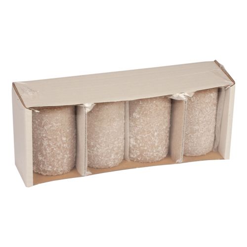 Floristik24 Stompkaarsen Kerstkaarsen beige 60×100mm 4 st