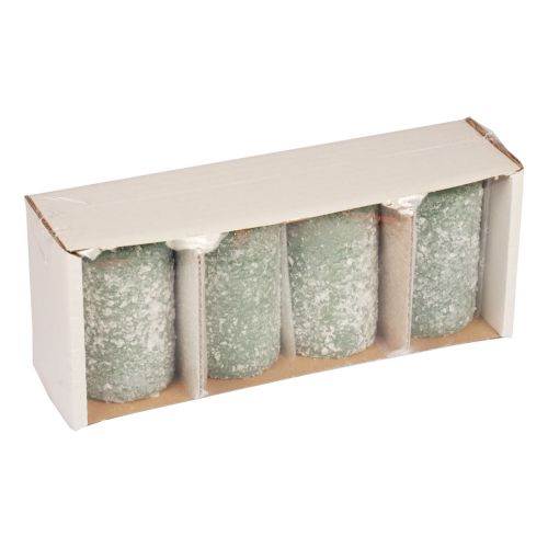Floristik24 Stoerkaarsen winter kerstkaarsen groen 60×100mm 4st